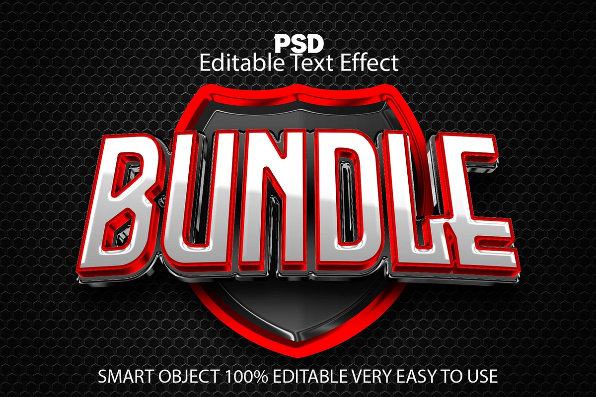 Bundle Metallic 3D Text Effect PSD, a Layer Style Add-On by Design Fly