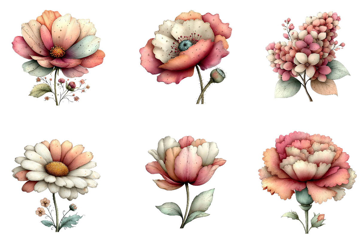 Collection of Spring Watercolor Flor, an Illustration by CreationArt (Photo 6 of 7)
