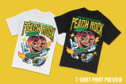Peach Rock T-Shirt Illustration, a Food Illustration by badsyxn (Thumbnail 5 of 5)