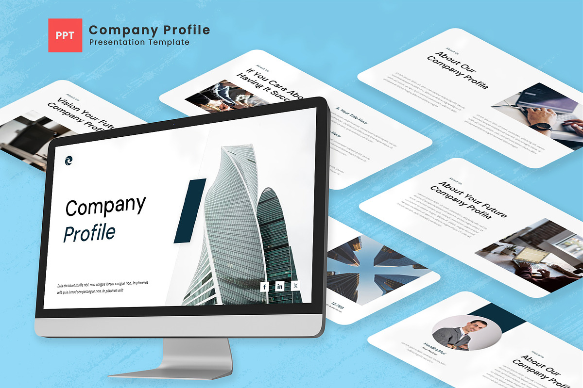 Company Profile-PowerPoin Template, a Presentation Template by Enab Pro (Photo 1 of 5)