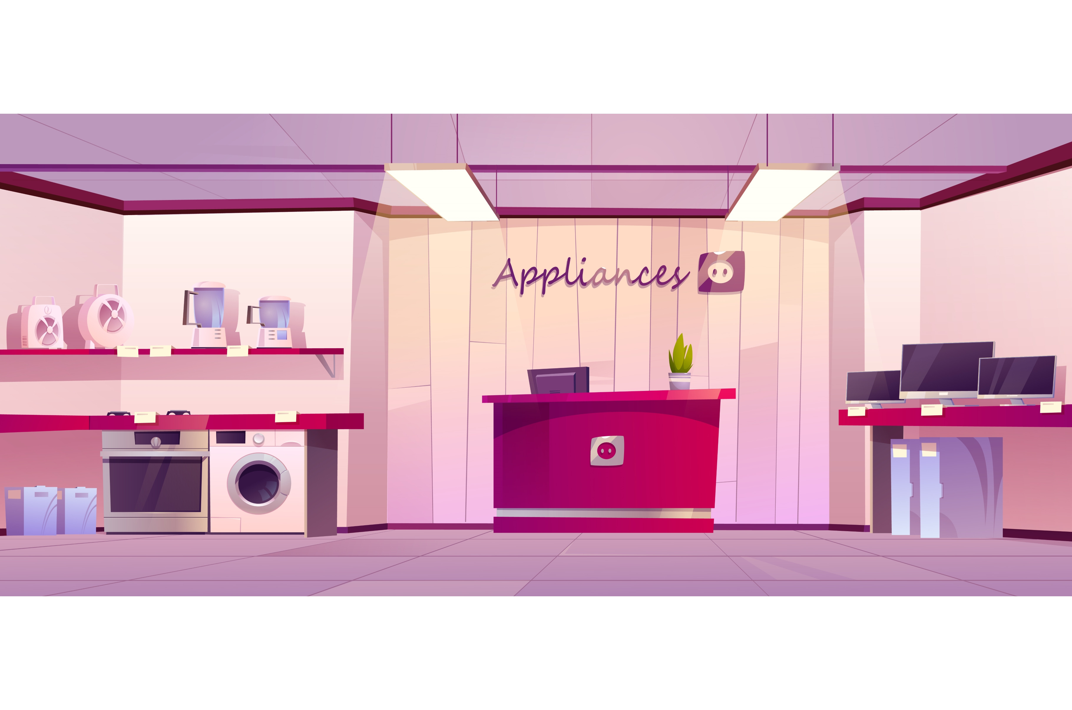 Appliances Store Interior by Art Pvp  Market  Creative Market