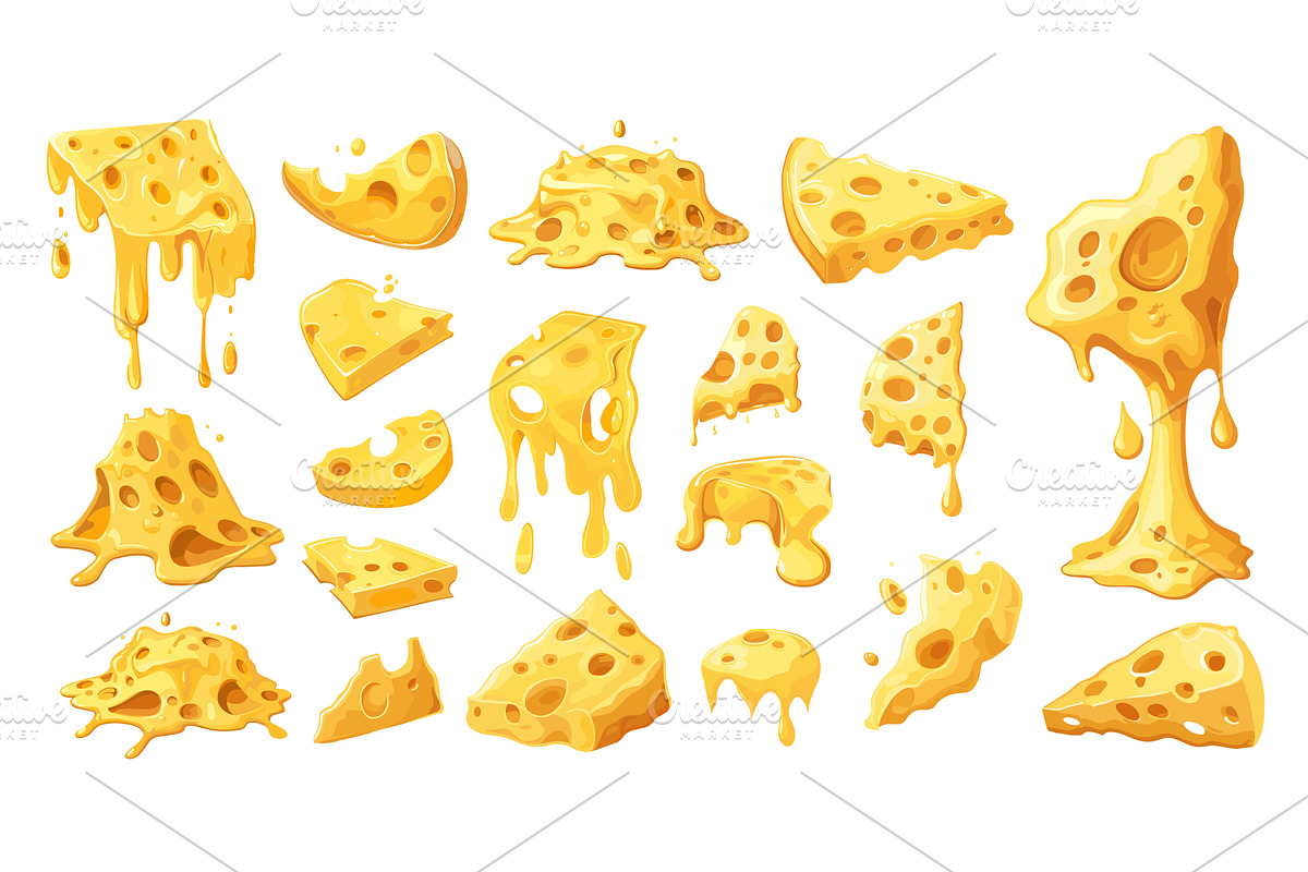 Melted cheese. Dripping cheese, hot, a Food Illustration by LadadikArt