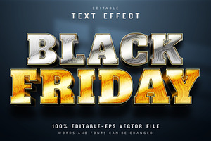 Black Friday Gold Text Effect