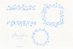 Porcelain Cobalt Blue Floral Clipart