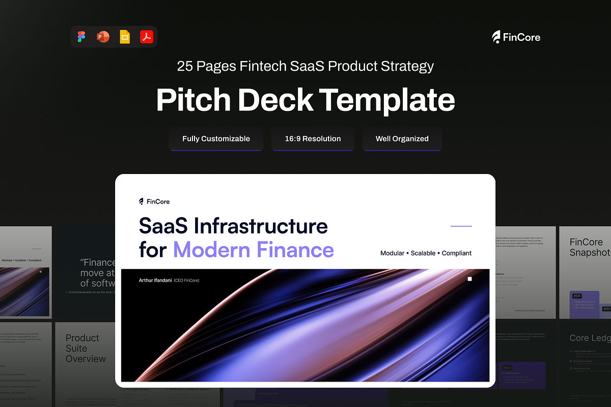 Fintech SaaS Product Strategy Deck, a Presentation Template by pickolabstudio (Photo 1 of 6)