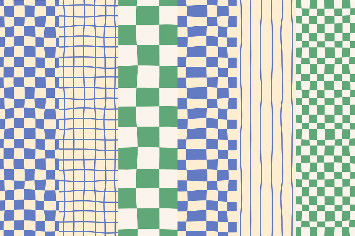 Seamless patterns checkered, striped, a Pattern Graphic by Maryia's Store (Photo 2 of 6)