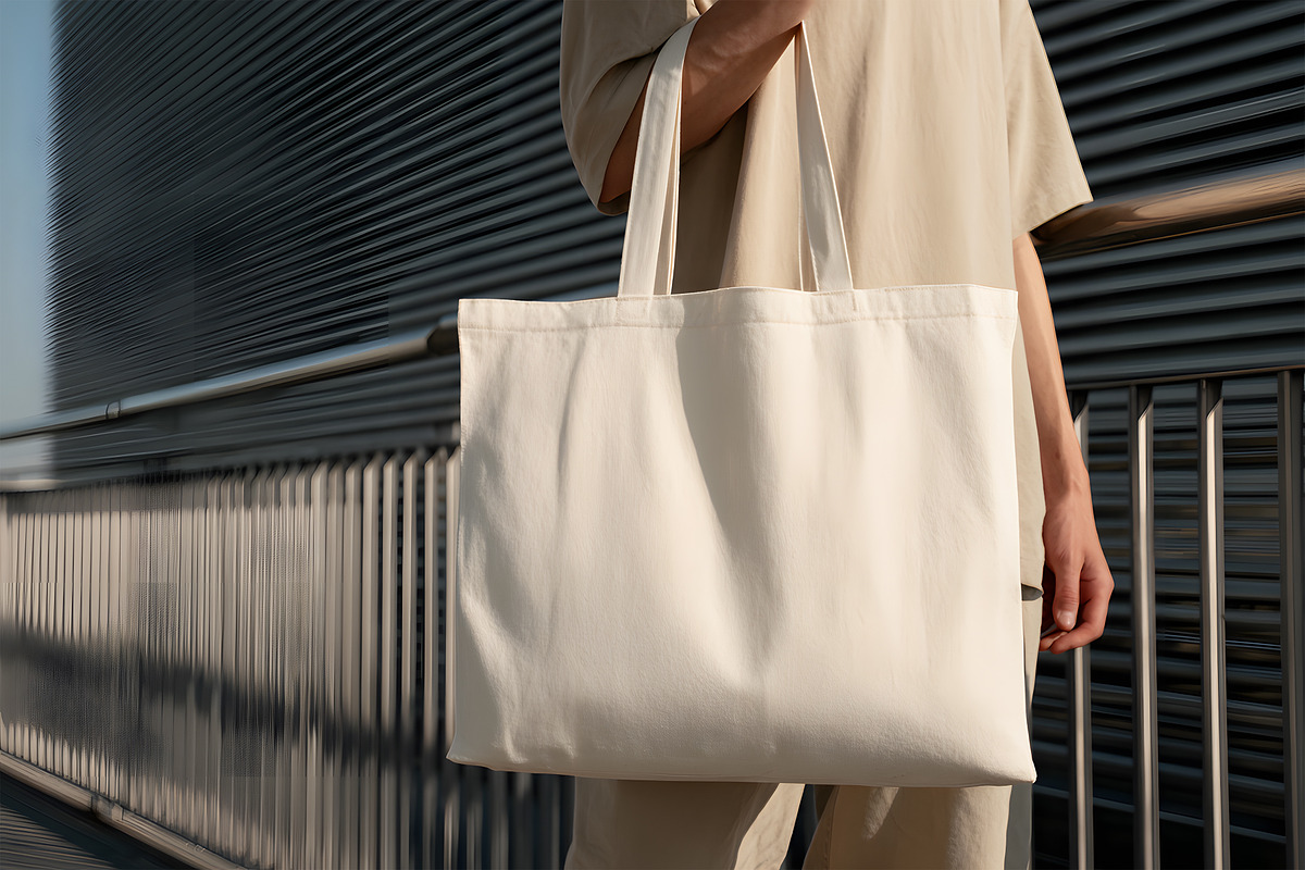 Tote Bag Urban Mockup, a Packaging Mockup by GenesisCreativeCo (Photo 3 of 3)