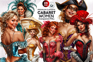 Burlesque Cabaret Woman clipart Set, a Person Illustration by ThatsDesignArt
