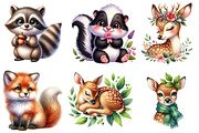 Baby Safari Png, Animals Clipart, an Illustration by Watercolor design (Thumbnail 4 of 4)