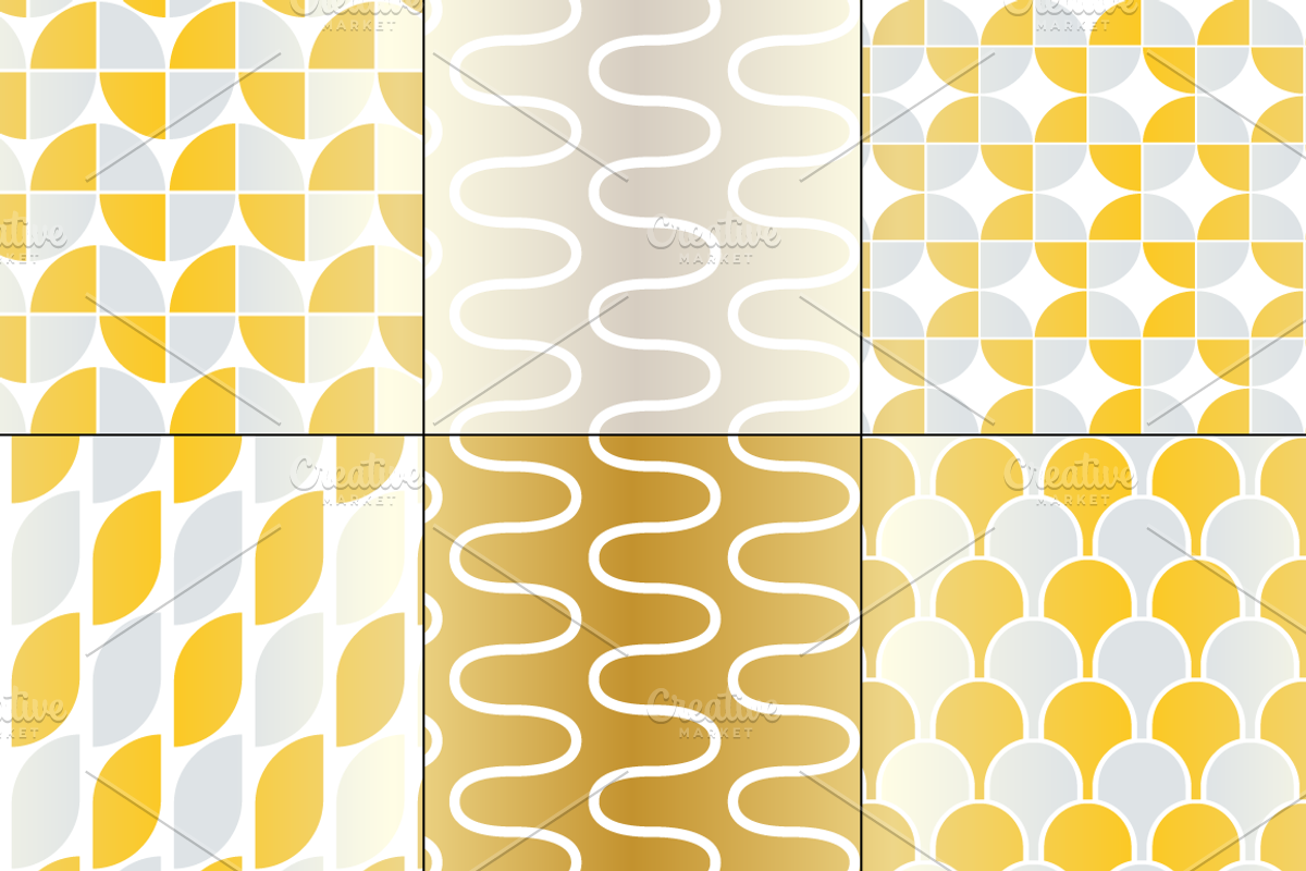 Silver & Gold Seamless Patterns preview 4