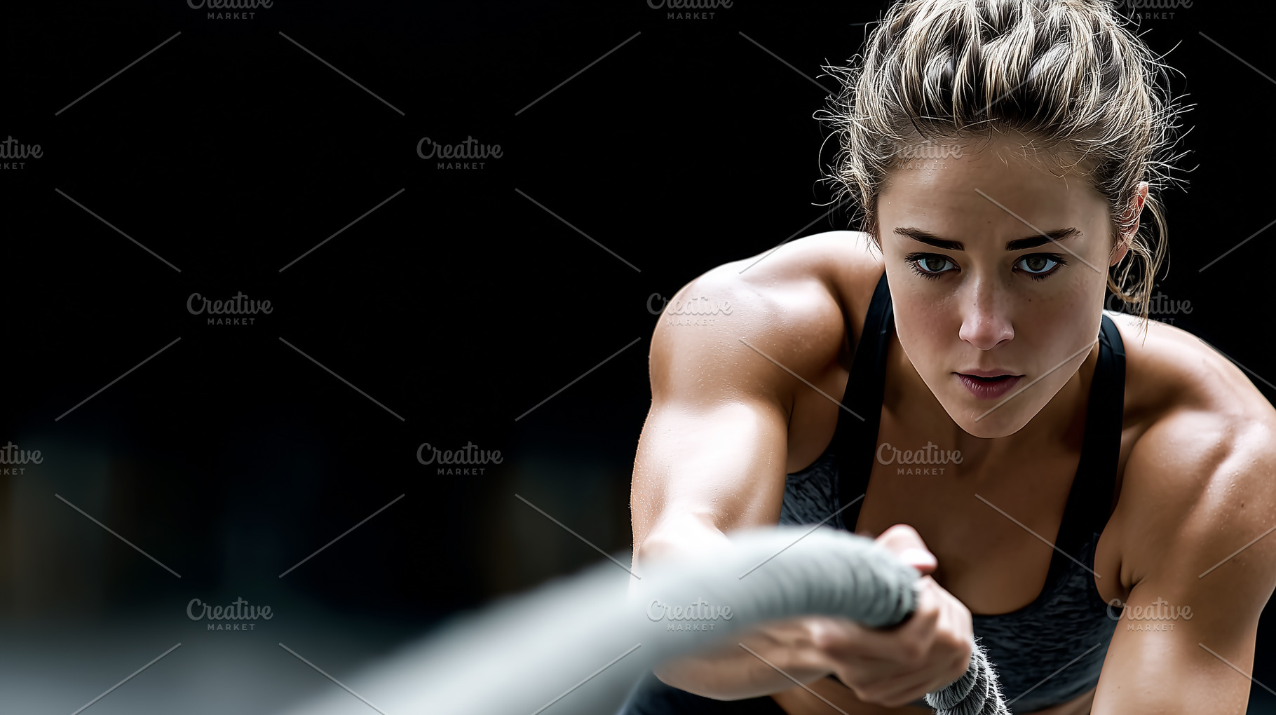 Focused woman performing an intense, a Sports & Recreation Photo by MistyDay