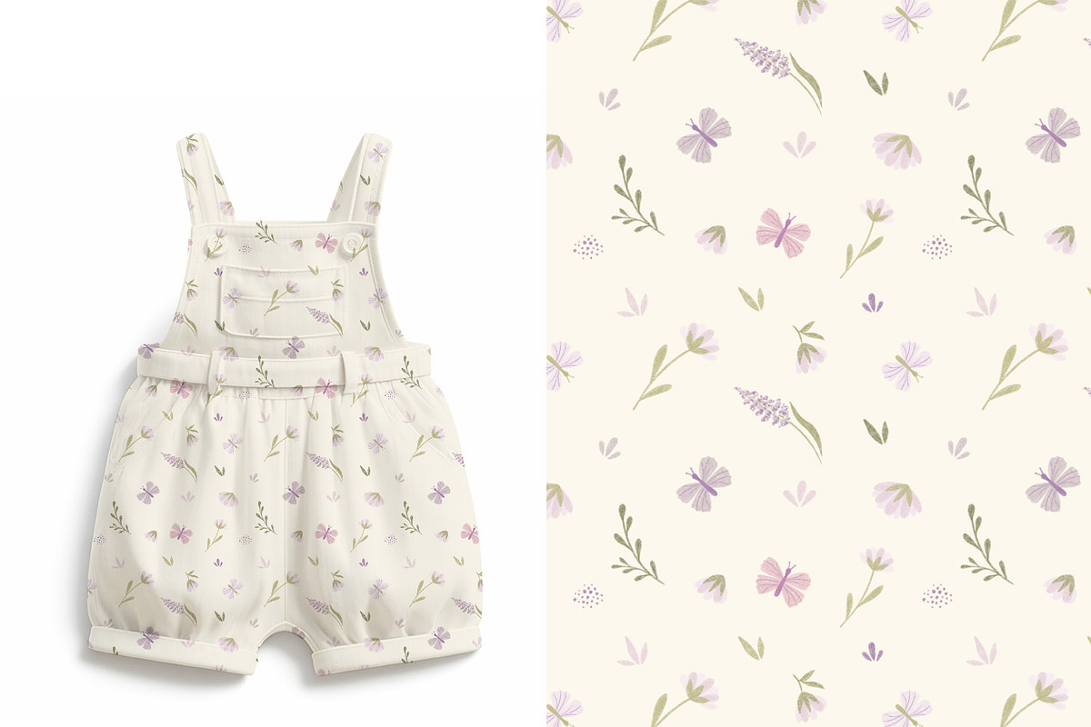 Floral summer kids ditsy pattern, a Seasonal Illustration by DigitalArsiart (Photo 1 of 5)