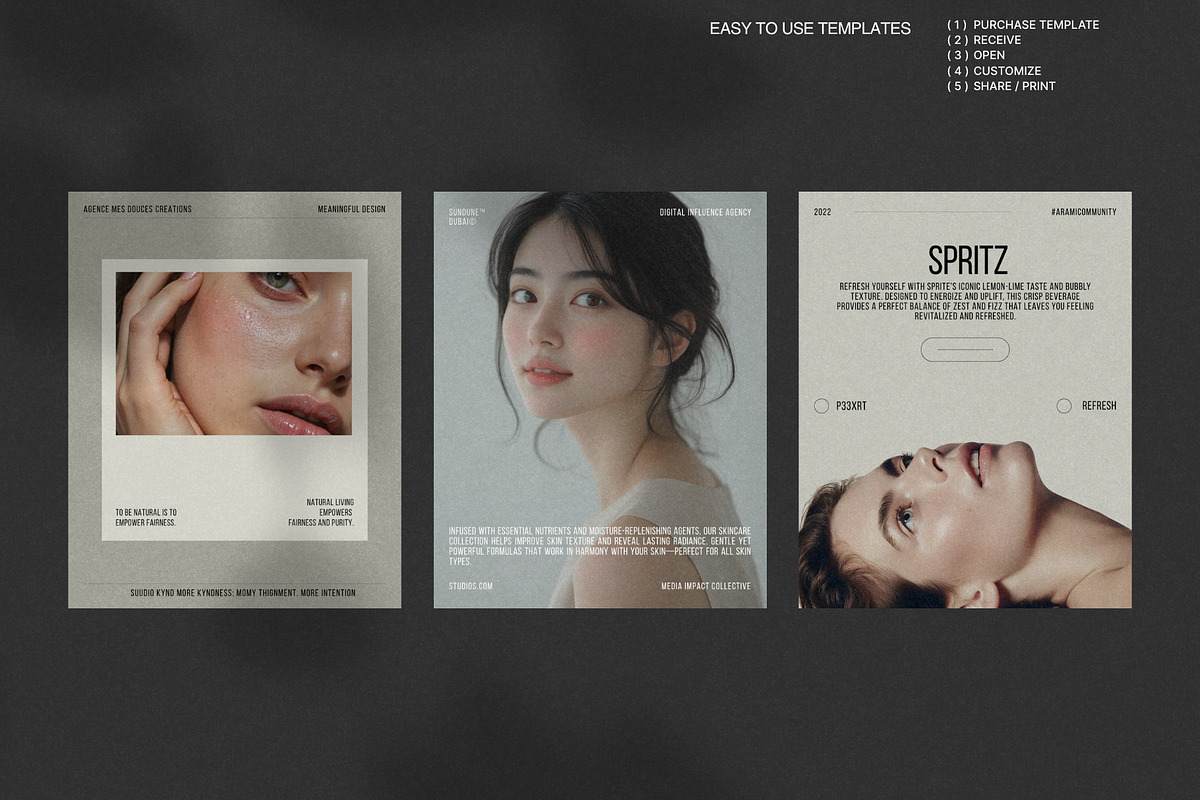 Canva Skincare Feed Templates preview 3