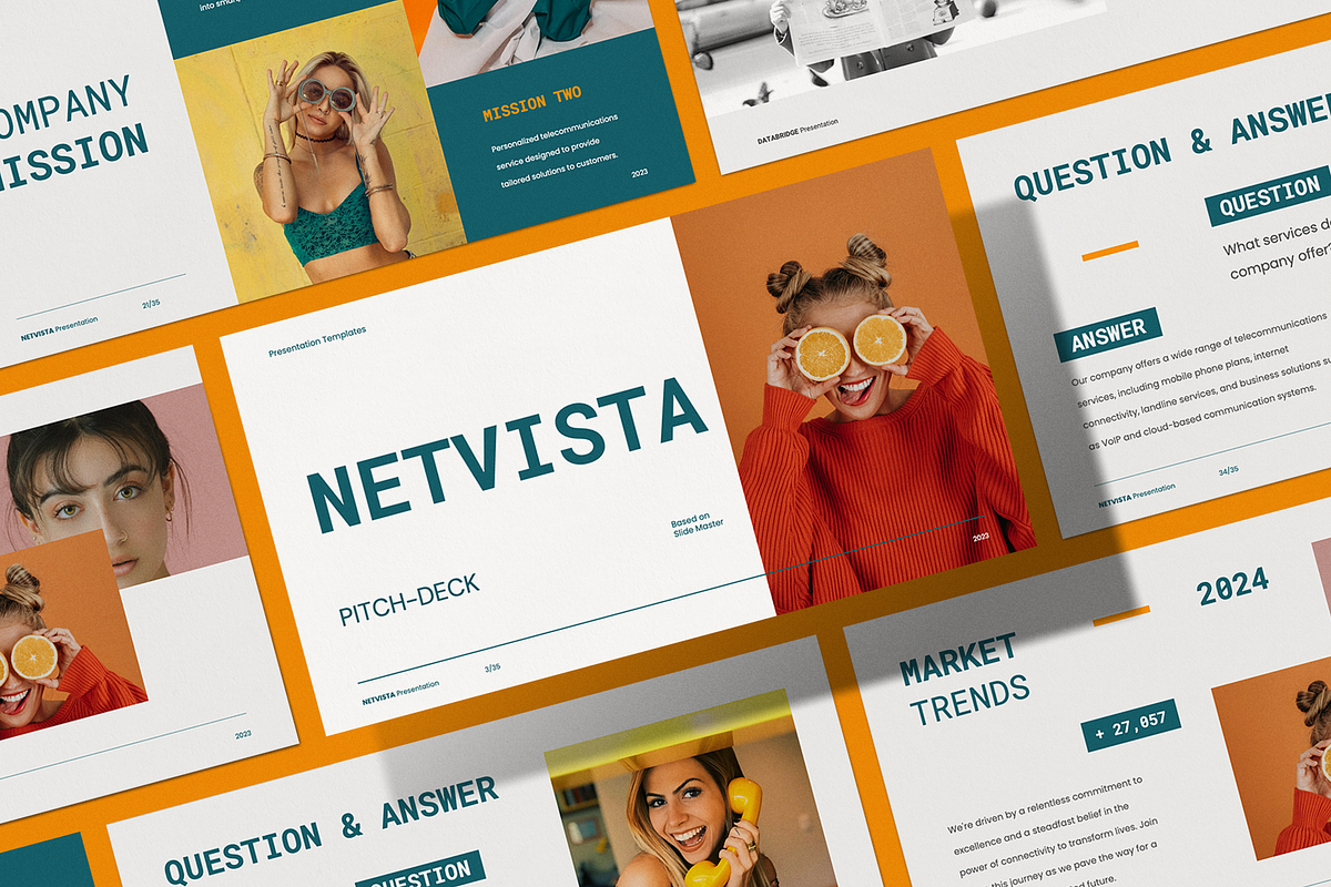 Netvista Pitch Deck - Powerpoint, a Presentation Template by Surotype (Photo 1 of 9)