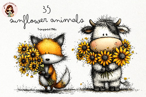 Sunflower Animal PNG Clipart, an Animal Illustration by Nicolle's Colorful Art