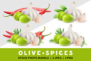 Green olives and spices, an Object Graphic by Fruits+Veggies (Thumbnail 1 of 6)