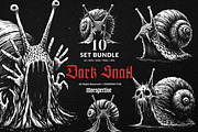 10 Bundle Dark Art Snail Mollusk, an Illustration by Morspective (Thumbnail 1 of 7)