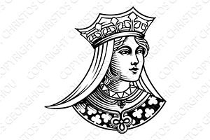 Queen Medieval Woman Head Face, a Person Illustration by Christos Georghiou