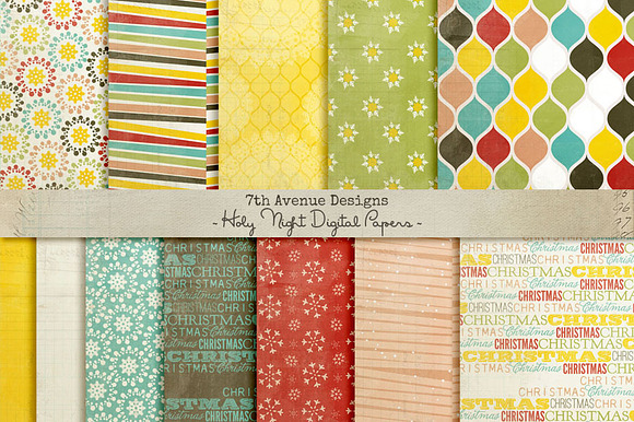 Holy Night Digital Papers preview 2