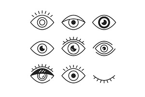 Eye Icons. Open And Closed Eyes