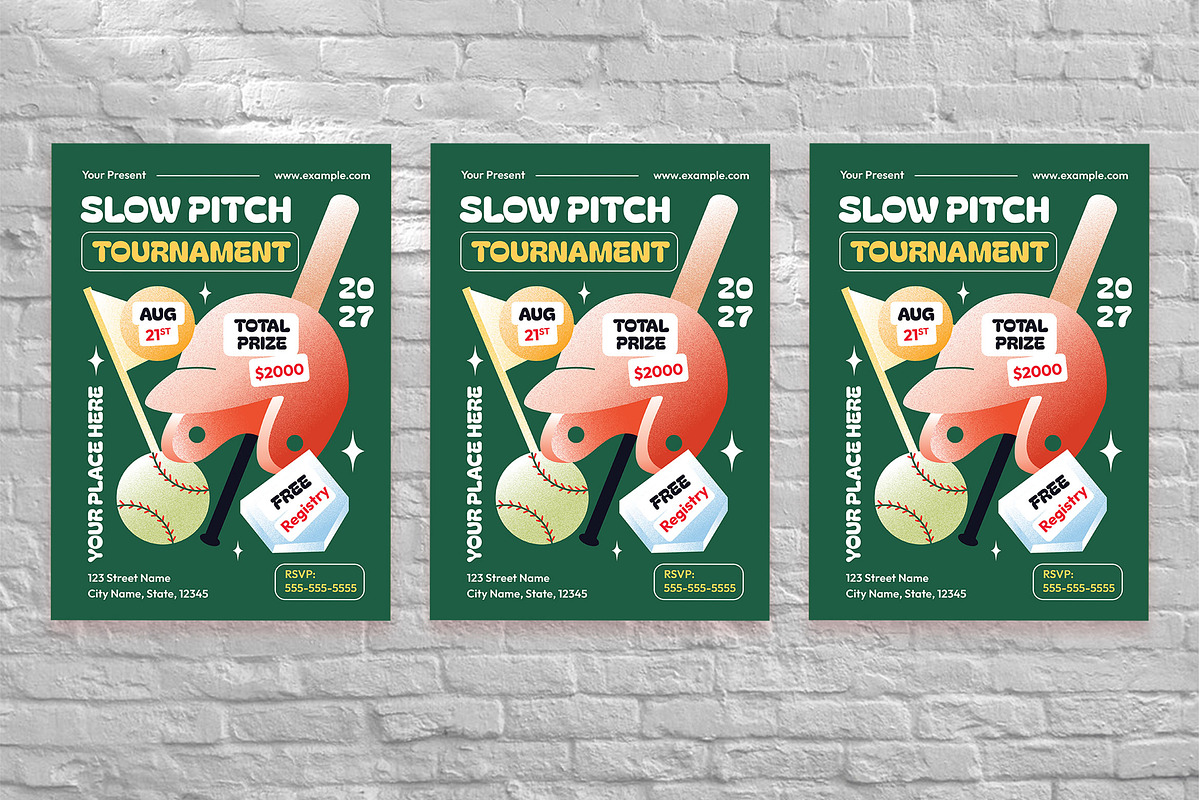 Slow Pitch Tournament Flyer Set, a Flyer Template by Aiyari Graphic (Photo 3 of 3)