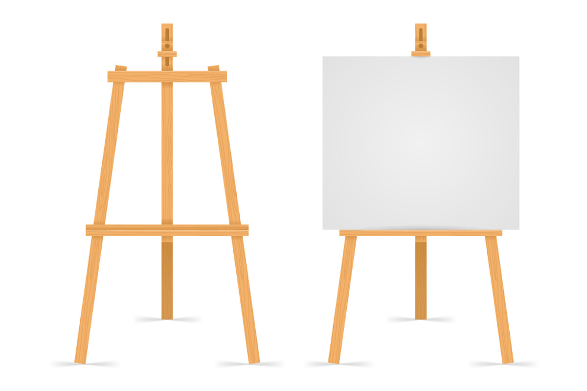 Wooden easel empty blank paper, an Object Graphic by Meiluns shop