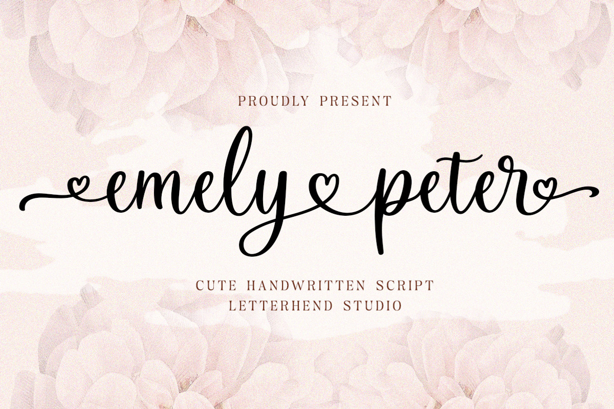 Emely and Peter - Lovely Script, a Script Font by Letterhend Studio (Photo 1 of 11)