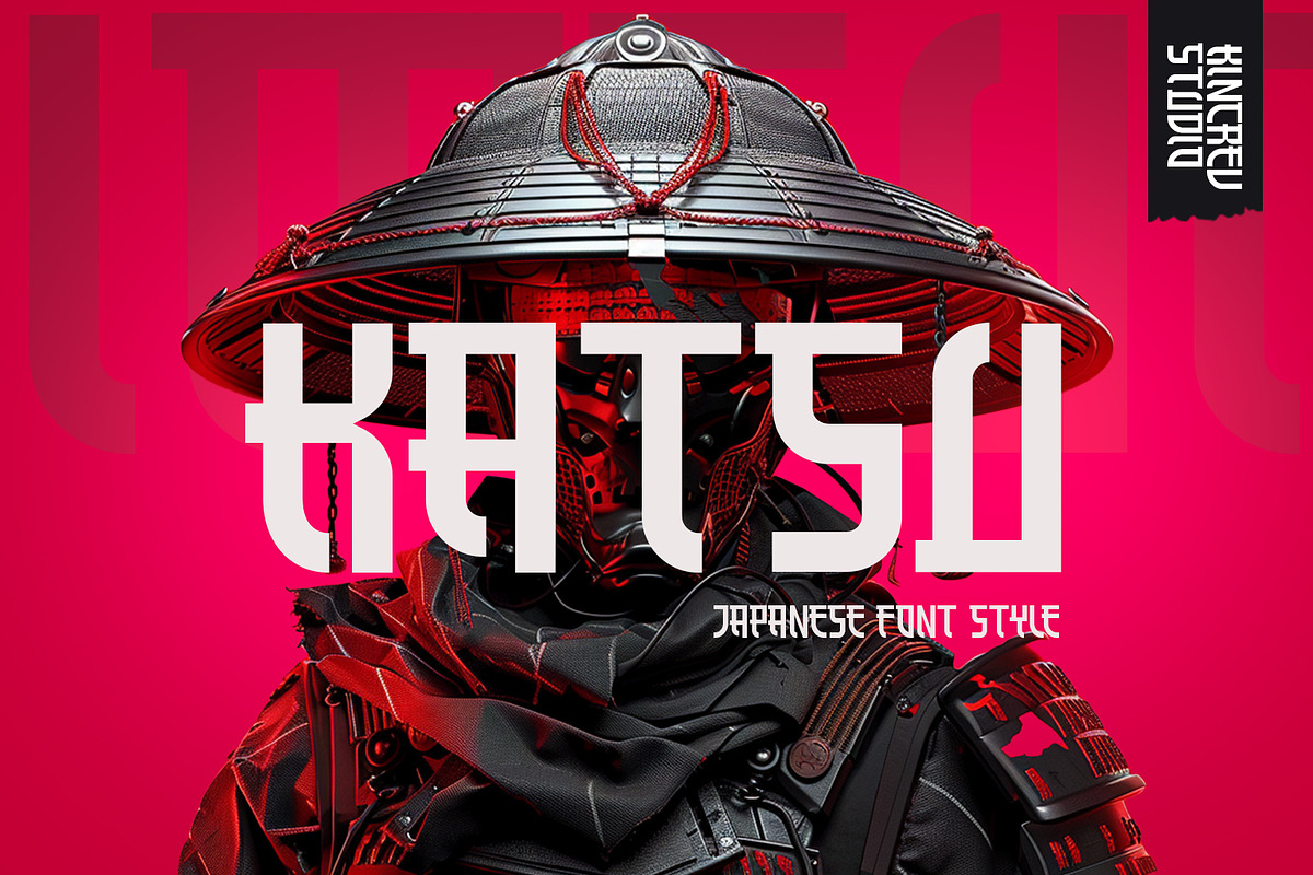 Katsu - Japanese Font Style, a Sans Serif Font by Kincrev Studio (Photo 1 of 6)