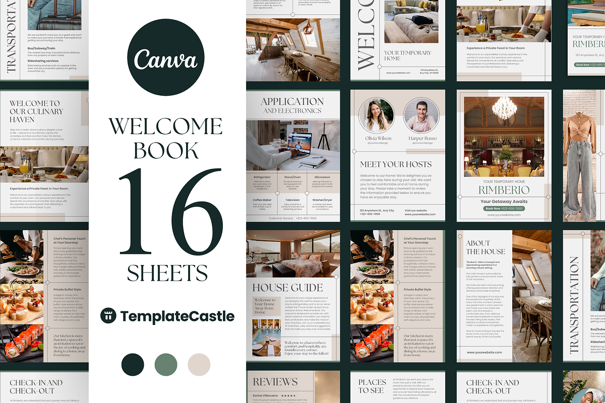 Airbnb House Guide Canva Template, a Design Template by TemplateCastleStore (Photo 1 of 14)