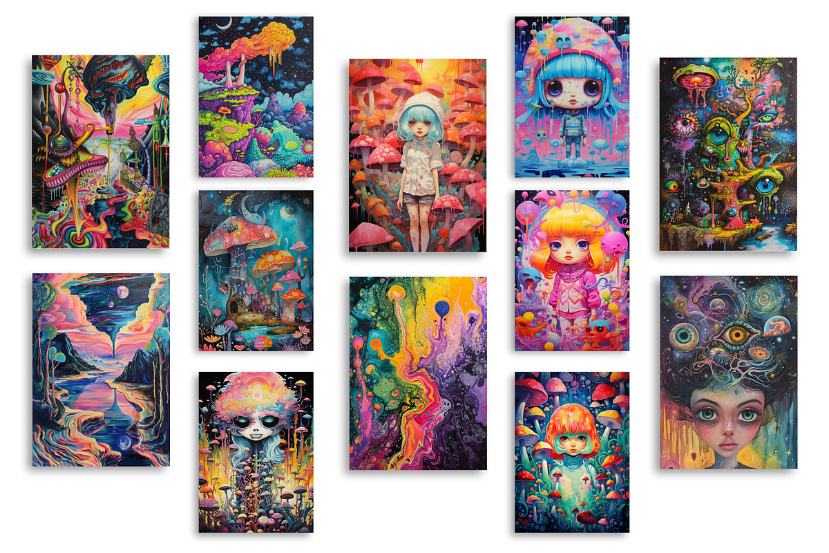 TRIPPY Gallery Wall Art Posters, a Background Graphic by NadiaTheronArt (Photo 2 of 4)