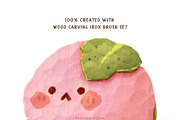 Procreate wood carving brushes, a Brush Add-On by ProcreateiBox (Thumbnail 2 of 8)