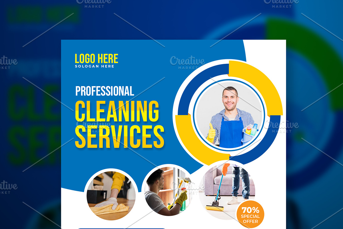 Cleaning Service Social Media Bundle, a Social Media Template by gstudiovect21 (Photo 6 of 10)