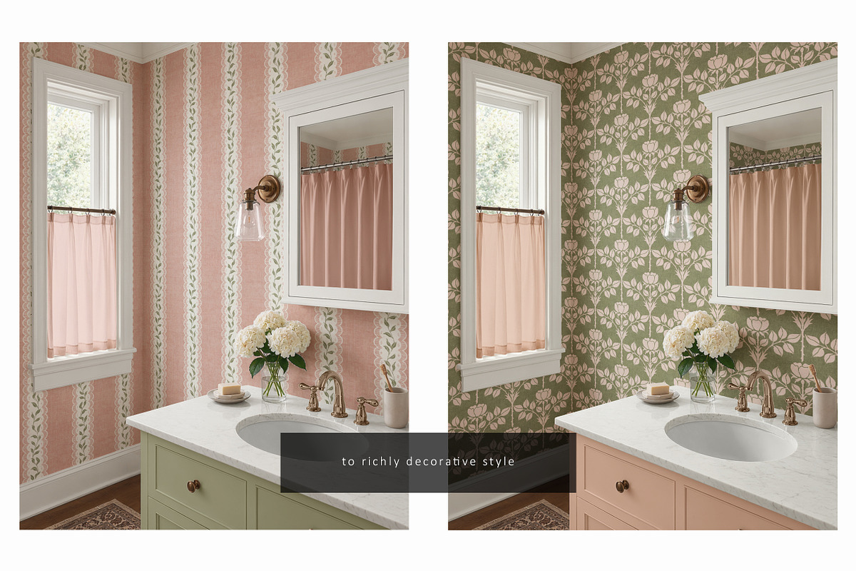 Small Bathroom Wallpaper Mockup, a Household Mockup by LinnestCreative (Photo 5 of 7)