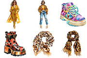 Black Woman Fashion Watercolor, a Seasonal Illustration by CitraGraphics (Thumbnail 4 of 5)