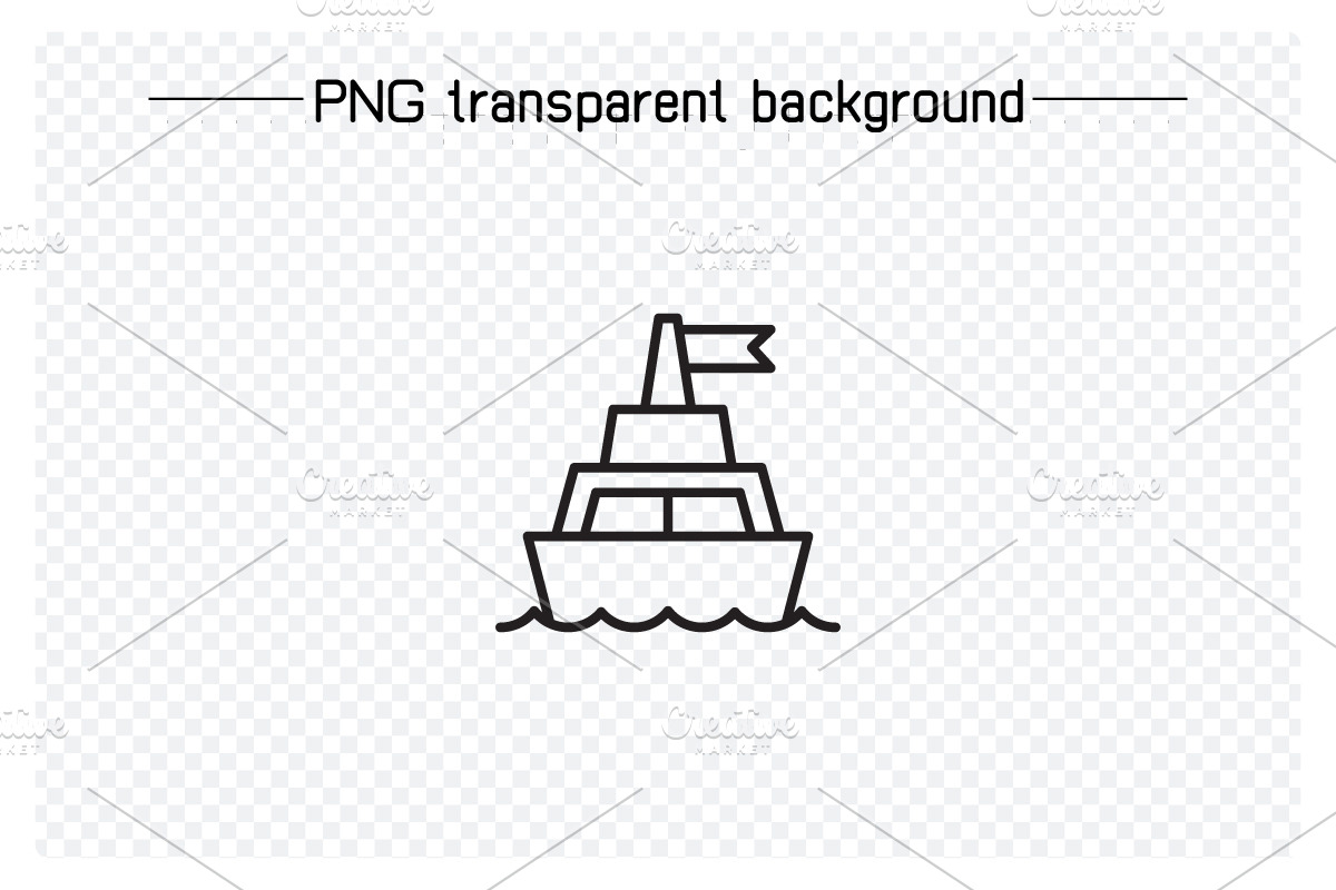 Ship and Boat Line Icons Set, an Outline Icon by Designfour (Photo 3 of 7)