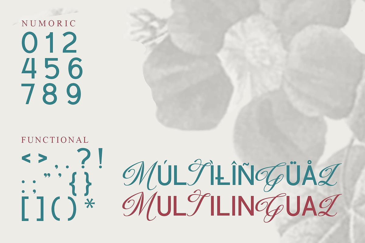Flowery Unique Sans Serif Font, a Sans Serif Font by Luna Shop (Photo 6 of 7)
