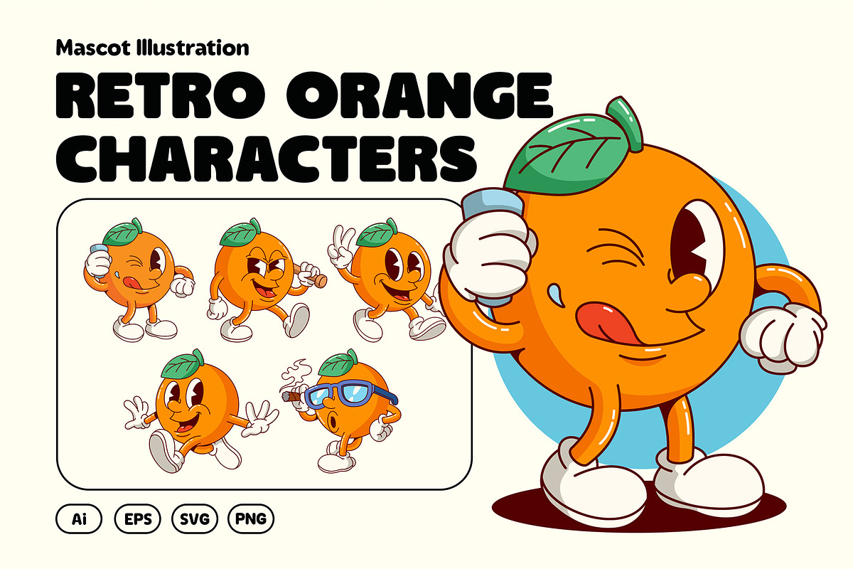 Retro Orange Character, a Food Illustration by Graptail (Photo 1 of 4)