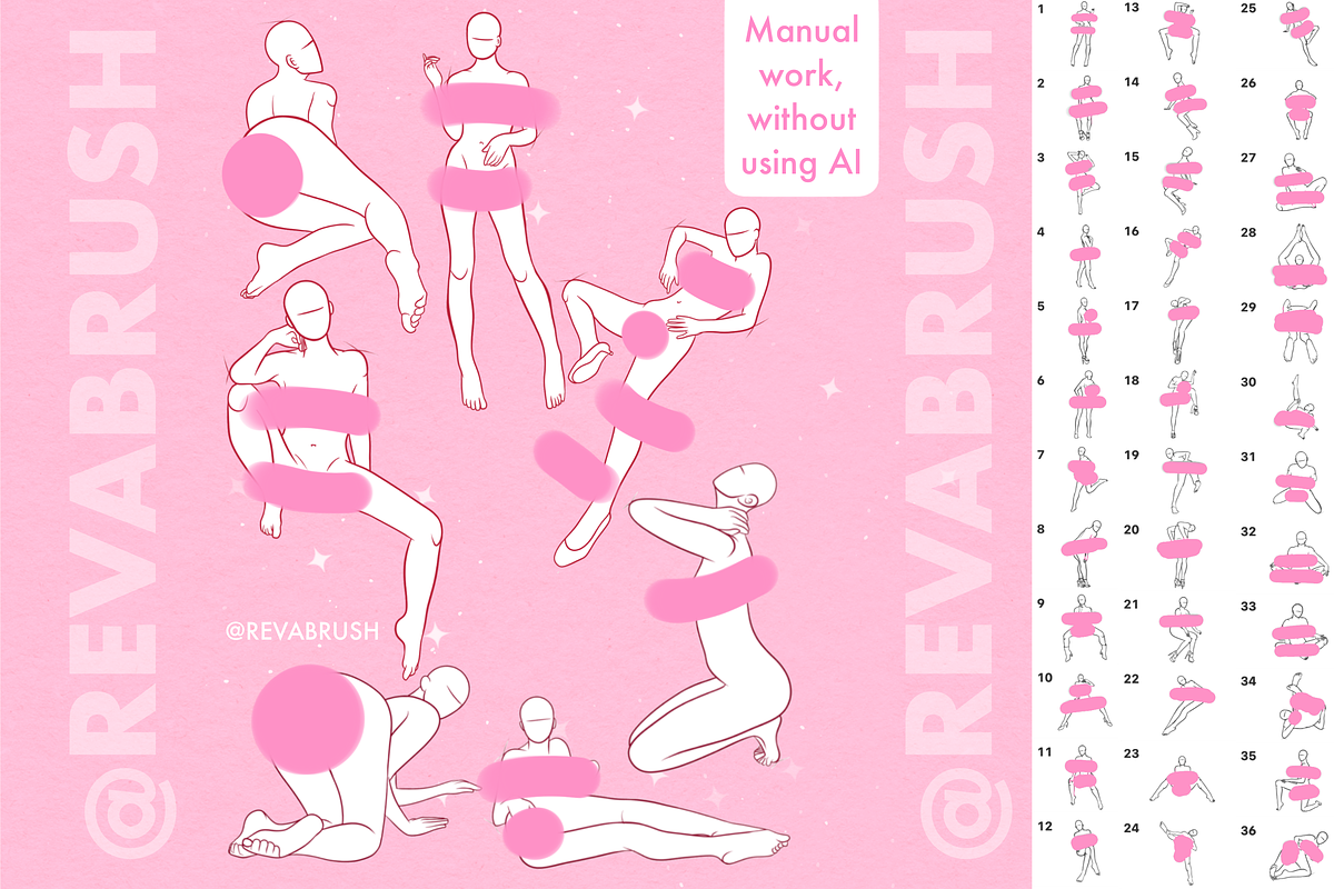 Procreate Female Poses Mature brush, a Brush Add-On by Revabrush (Photo 4 of 4)