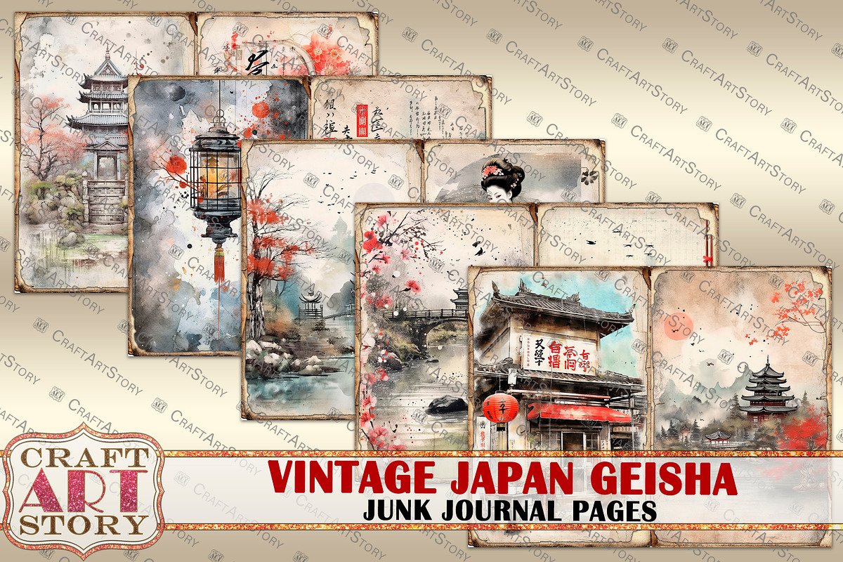 Japan Geisha Junk Journal picture, a Person Illustration by CraftArtStory (Photo 3 of 5)