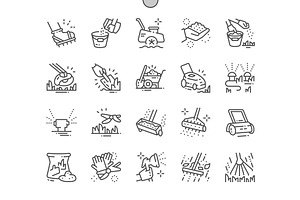 Lawn Care Line Icons