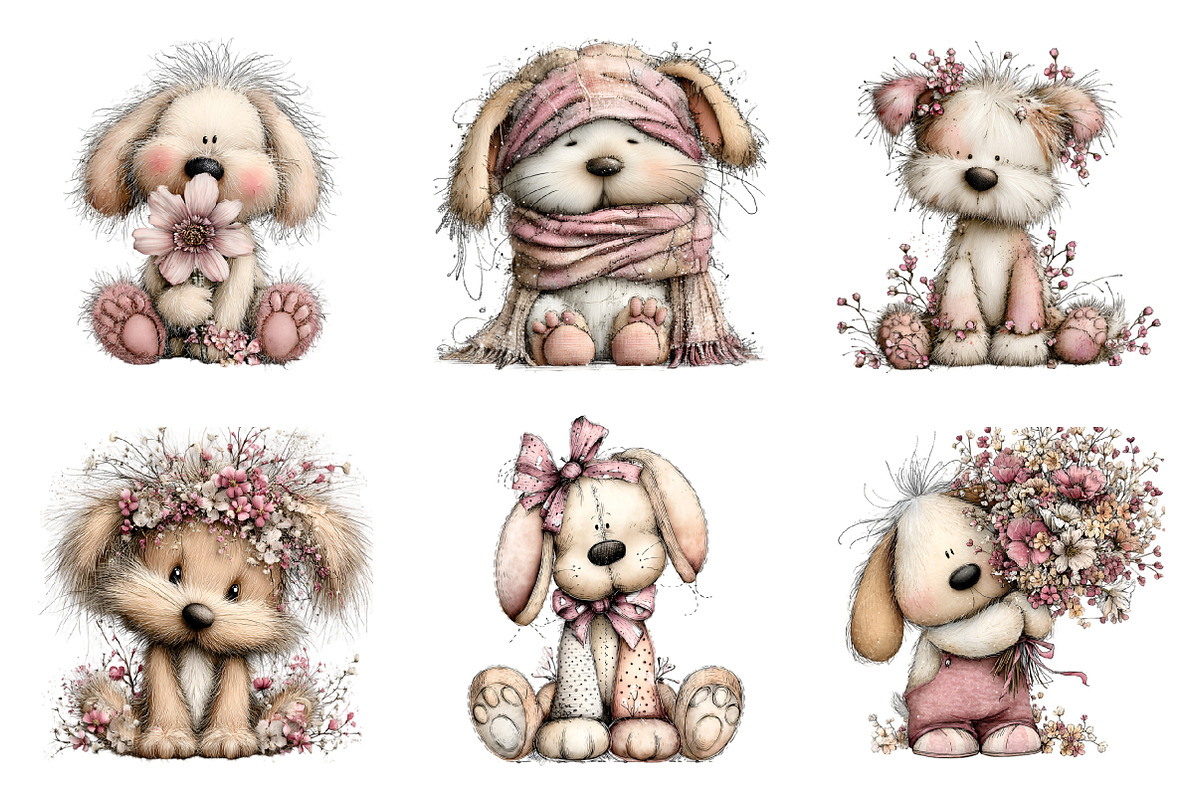 Whimsical Easter Dogs Clipart Bundle, an Illustration by GatewayDesign (Photo 3 of 3)