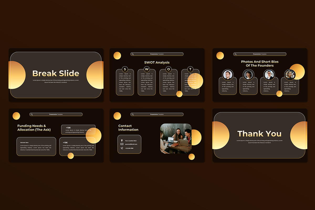 Morph Glass Pitch Deck Google Slides, a Presentation Template by Iqsiart Studio (Photo 3 of 3)