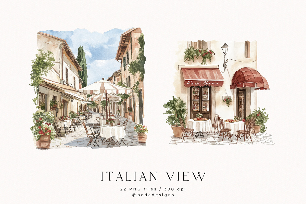 Italian View, a Decorative Illustration by PeDe Designs (Photo 7 of 9)