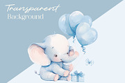 Cute Elephant Baby Shower Clipart, a Decorative Illustration by Primrose Blume (Thumbnail 2 of 3)