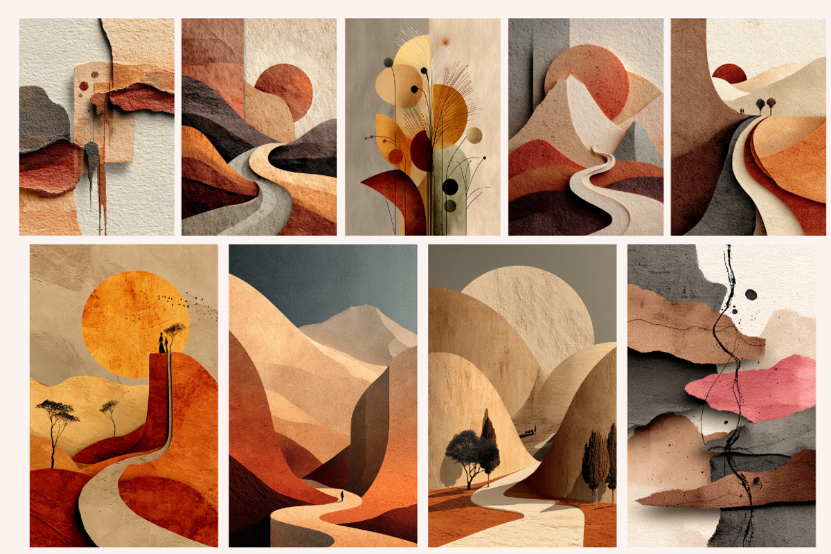 Minimalist Boho Lines Trails Shapes, a Background Graphic by PrintHaven Designs (Photo 3 of 9)