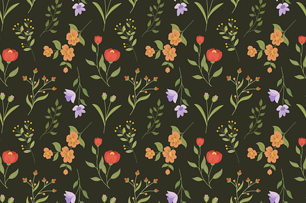 Colorful Floral Pattern, a Pattern Graphic by Saba Vector