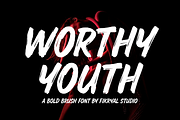Worthy Youth – Brush Font, a Handwritten Font by Fikryal Studio (Thumbnail 1 of 15)