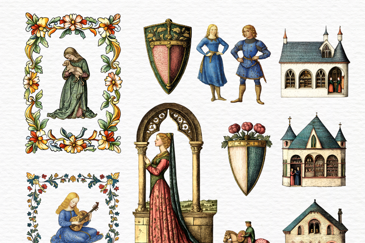 Tudor clipart, Medieval clipart, a Decorative Illustration by Invite to Clipart (Photo 3 of 5)