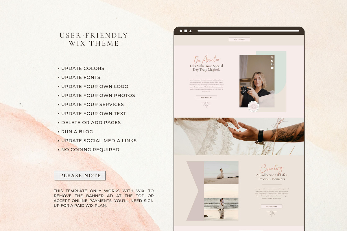 Wix Website Template - Photography, a Wix Template by Nes Design Co (Photo 2 of 10)