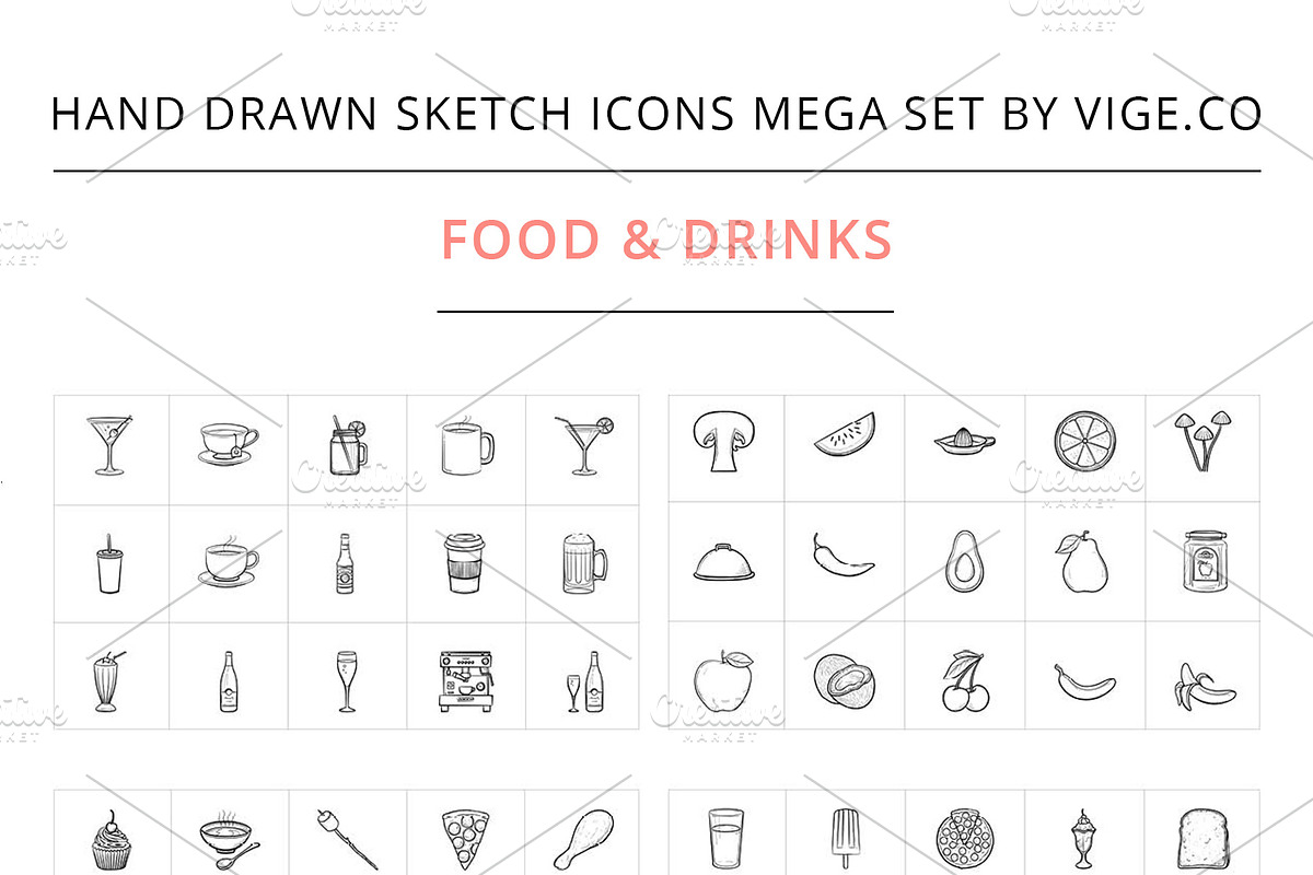 Hand drawn sketch vector icons, an Icon by Visual Generation (Photo 9 of 16)